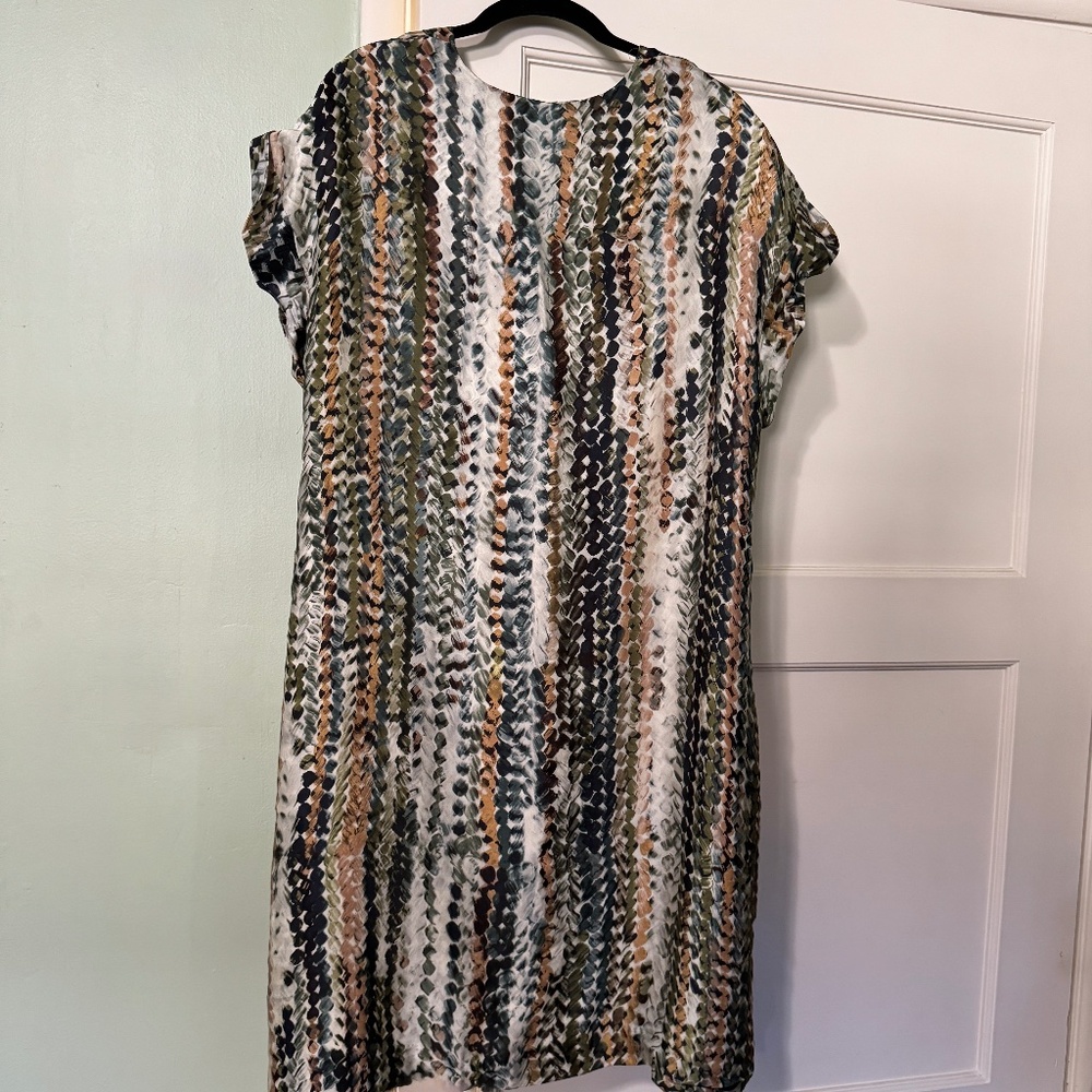 Kenneth Cole Cap Sleeve Multicolor Shift Dress 2X